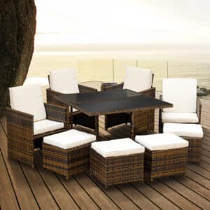 Oseasons® Cube KD Rattan 4-8 Seat Dining Set in Dark Brown