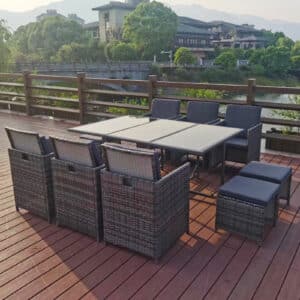 Oseasons® Cube KD Rattan 6-12 Seat Dining Set in Grey